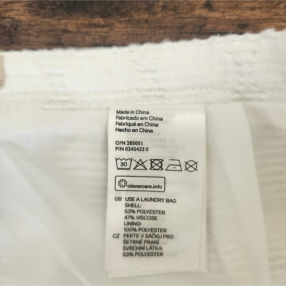 H&M White textured fringe tiered mini skirt size 6 - Picture 5 of 9